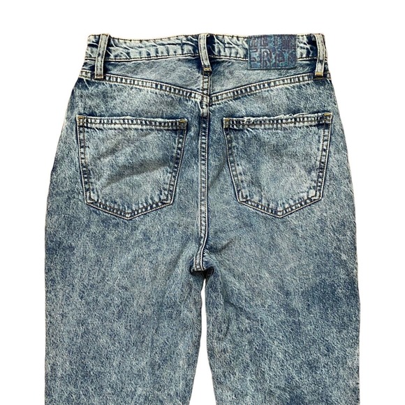 We The Free 29 My Own Lane Jeans High Rise Acid Wash Distressed - Picture 10 of 12